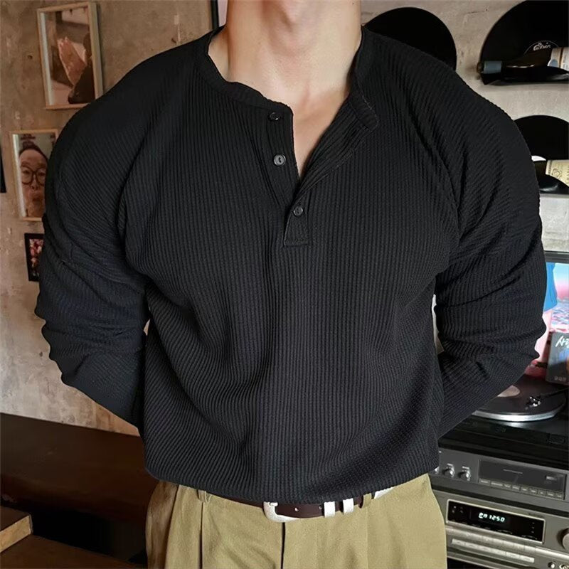 Henley Shirt Long Sleeve T-Shirt