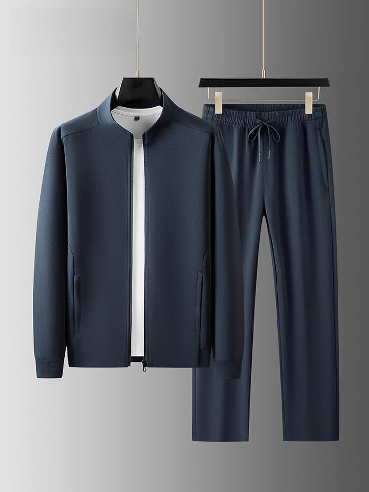 Men's Stand Collar Sweater Cardigan and Pants Set