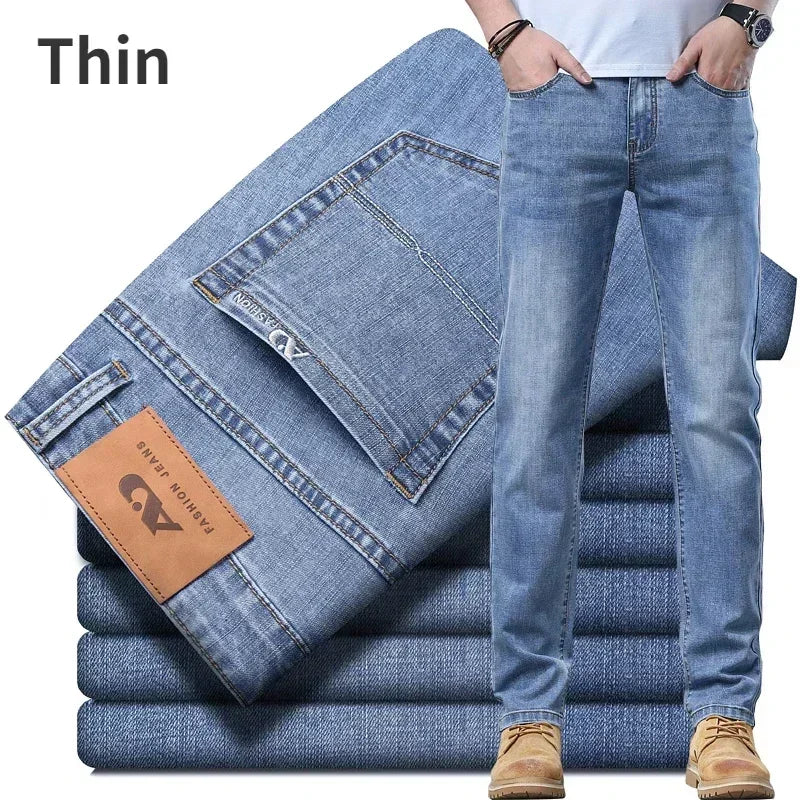 Business Stretch Denim Male Trousers