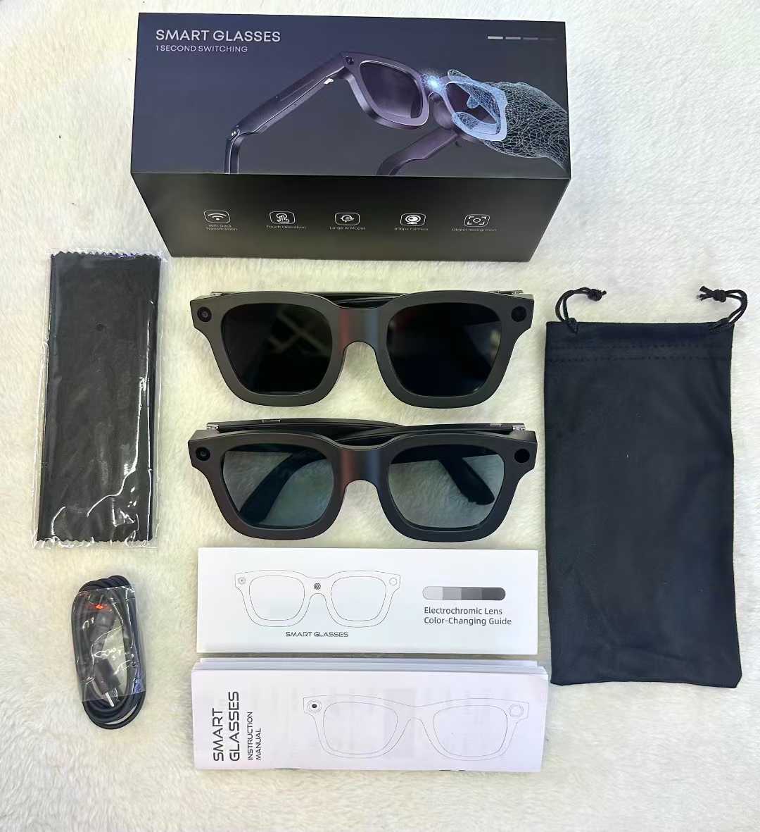 E02C Smart Glasses with Camera Video Recording