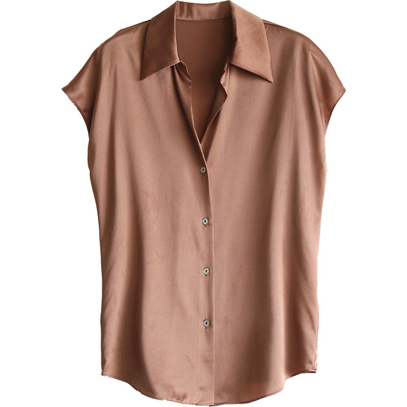 Womens Elegant Satin Shirt