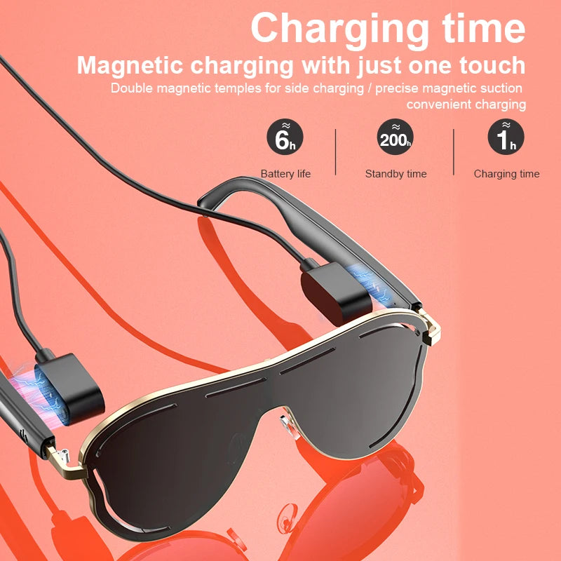 AI Smart Glasses RealTime Translation Bluetooth Sunglasses Hands-Free Call Music Voice Control Gradient Lens for Travel Business