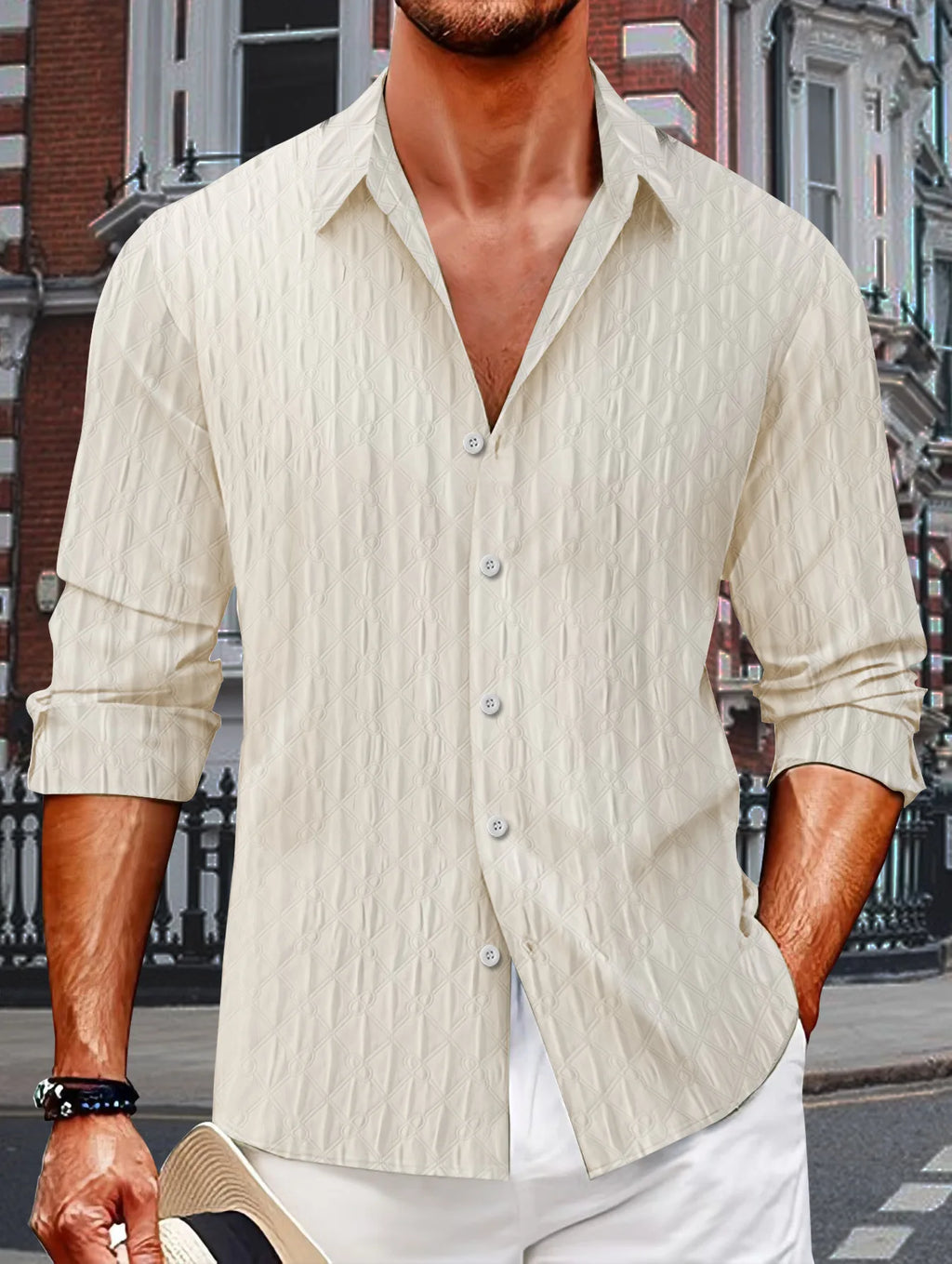 Fall men's British casual fashion shirt
