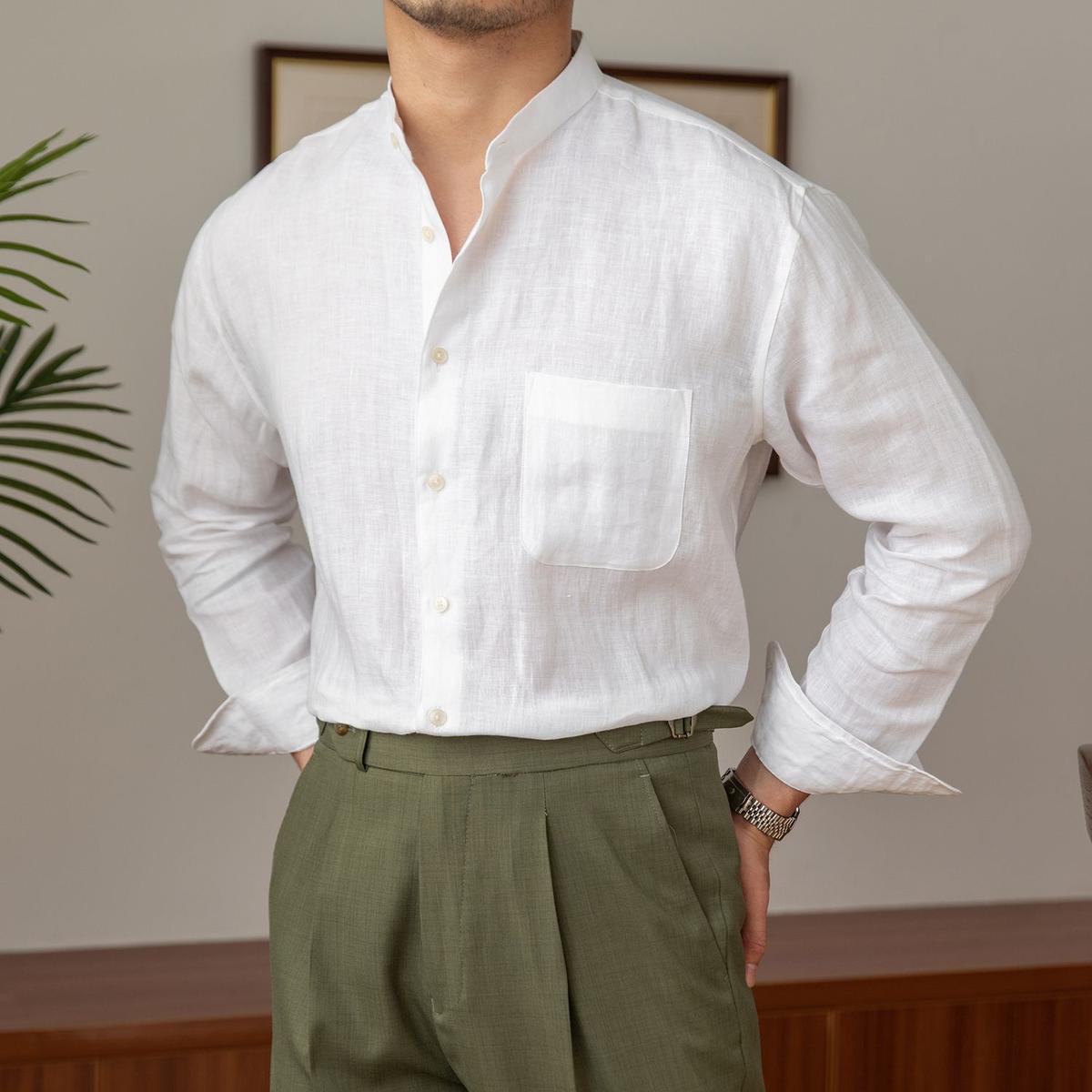 Men's stand-up collar shirt