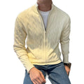 Plus-size cable knit sweater for men