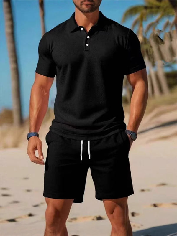 Men's Slim Fit Polo Shirt and Shorts Set