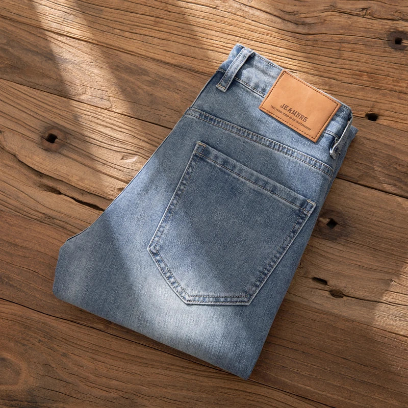 Straight Casual Pencil Straight Stretch Denim Trousers