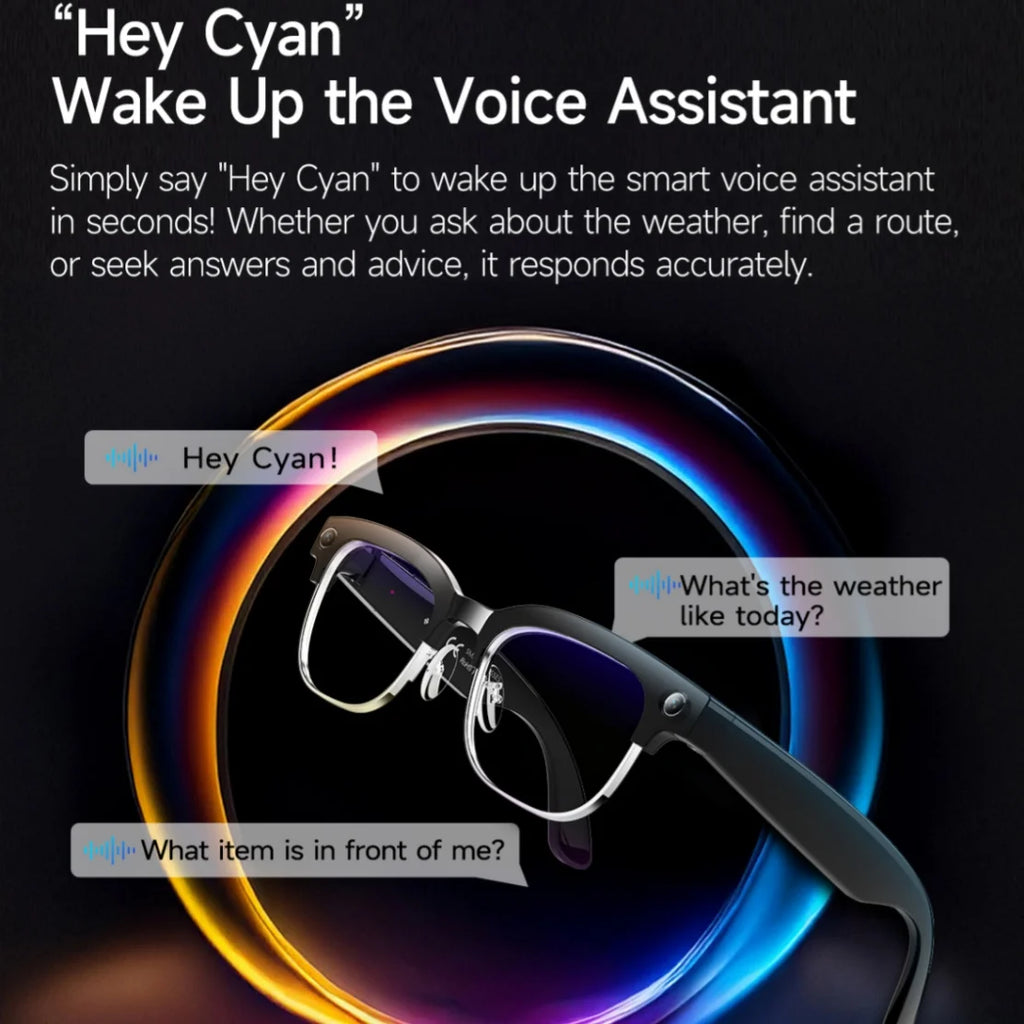 AI Smart Glasses 8MP Bluetooth Waterproof IP66 with Video Recording Photo Recognition Translation 290mAh Glasses for Everyday Us