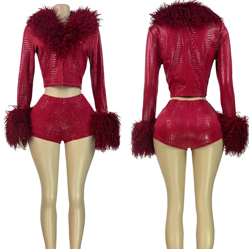 Doyerl PU Faux Leather 2 Piece Set