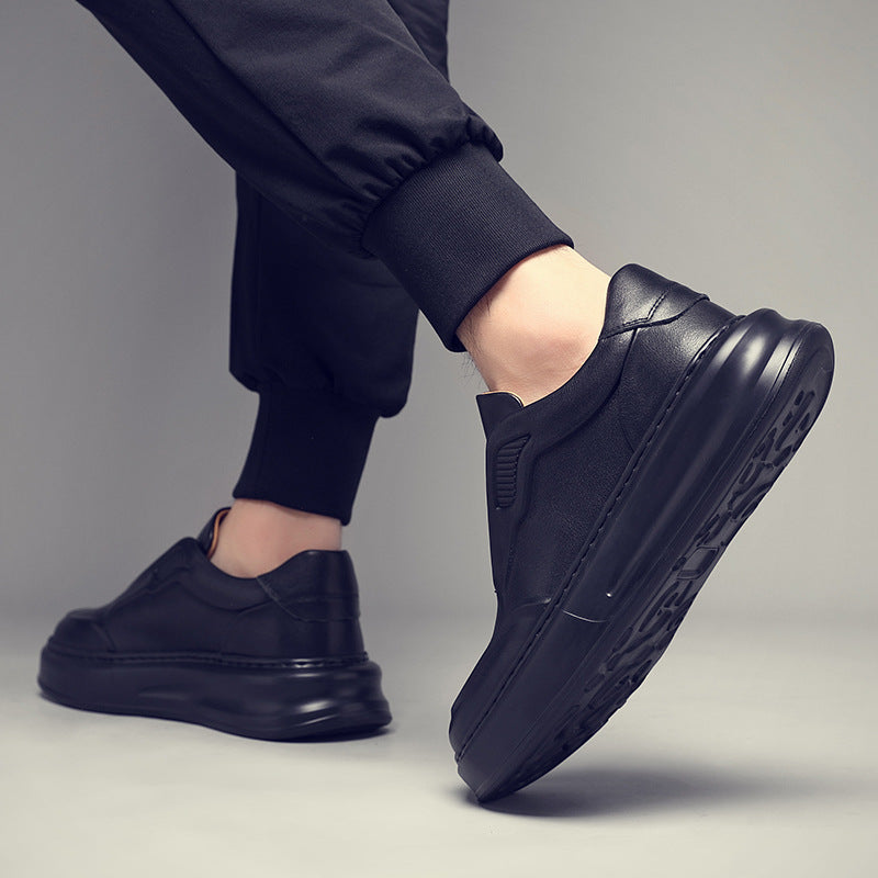 Men's Genuine Leather Low-Top Breathable Sneakers