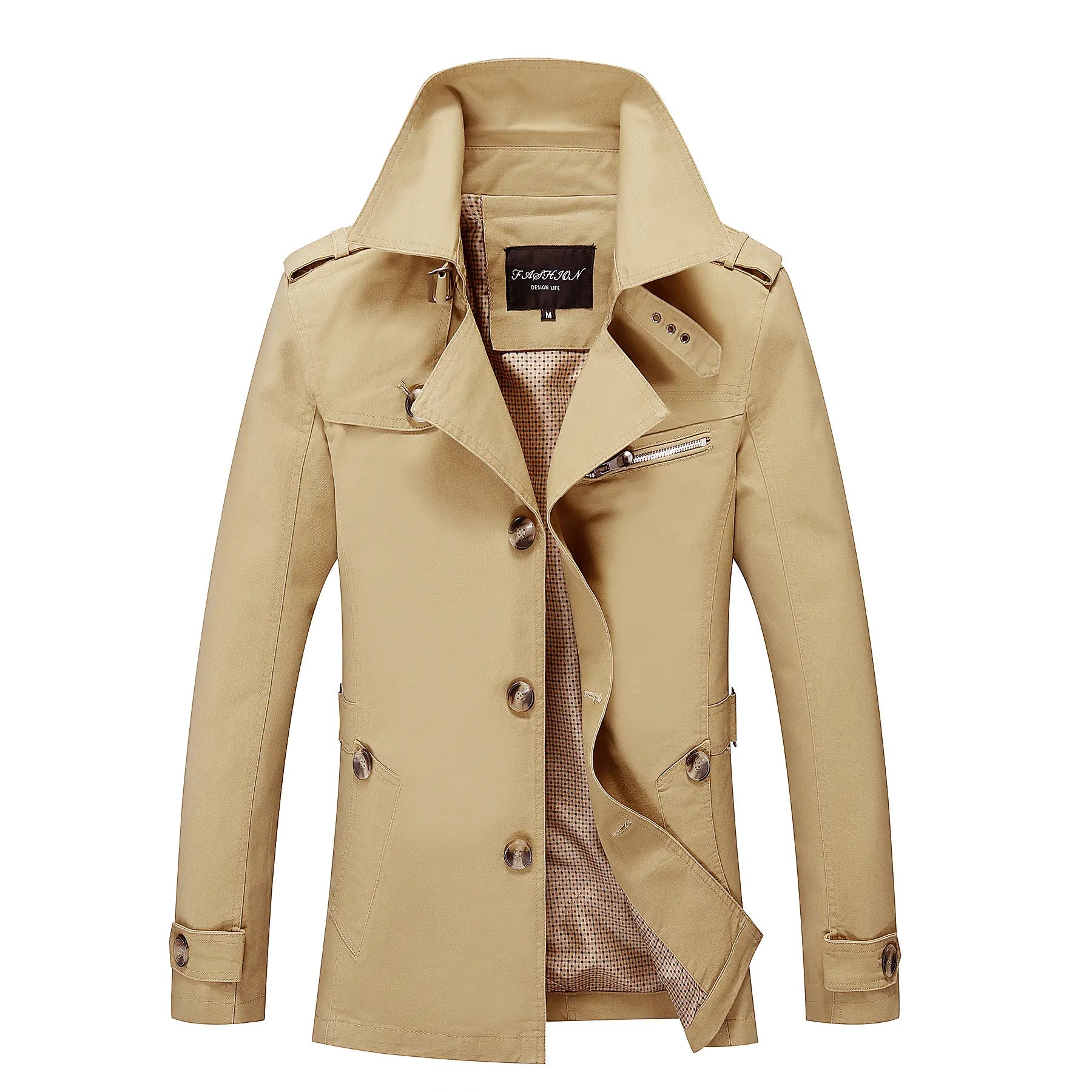 Men's Casual Mid-Length Cotton Jacket