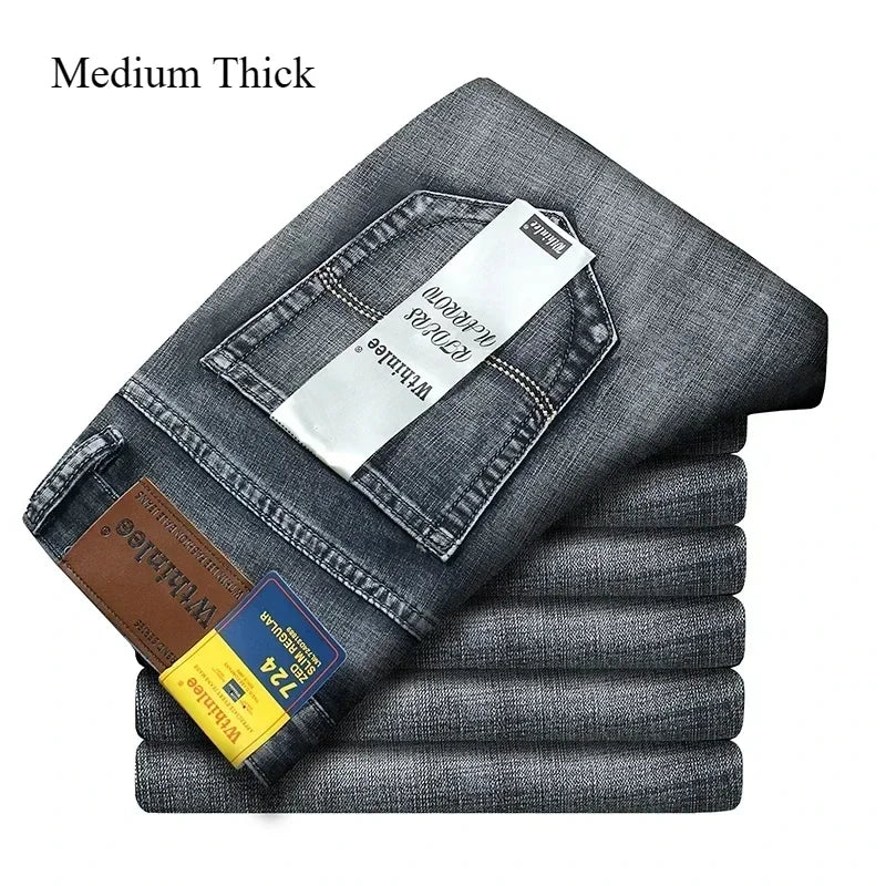 Business Stretch Denim Male Trousers
