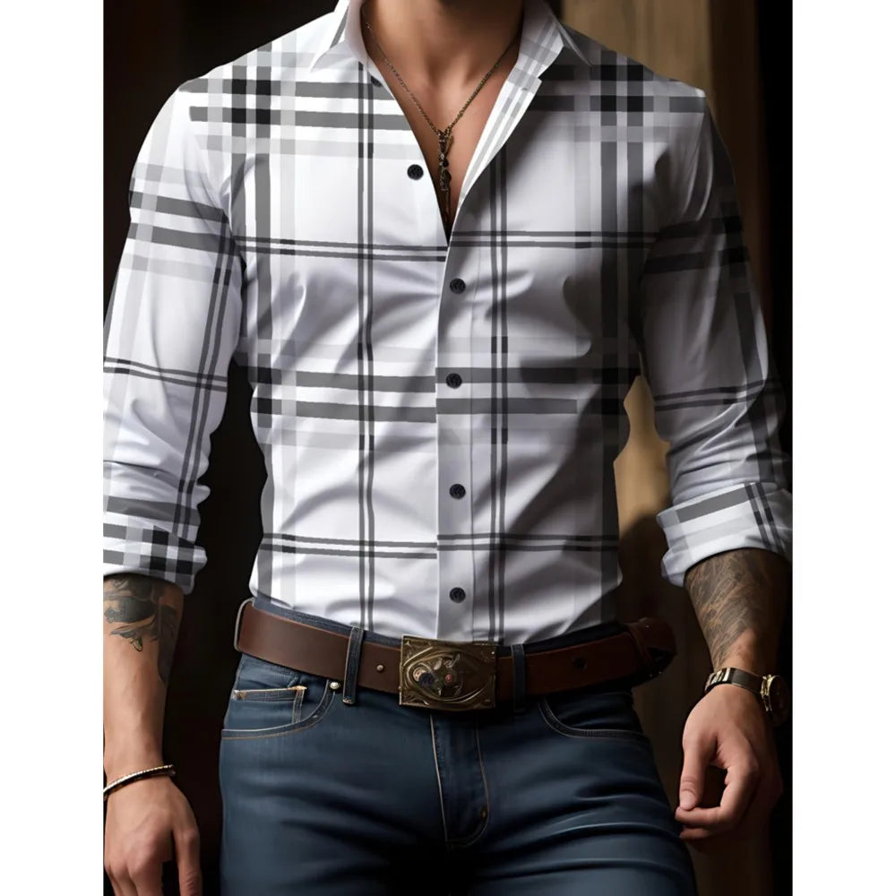 Men's New Spring And Autumn Button Down Shirt