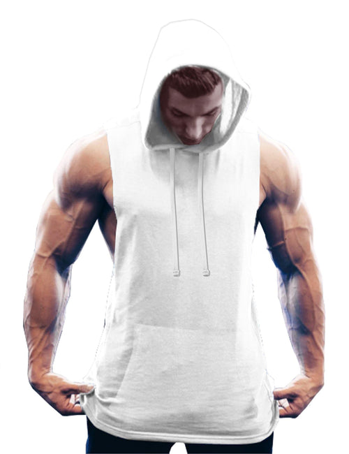 COOFANDY Mens Workout Hooded Tank Tops