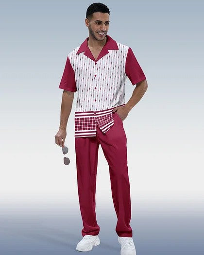 Men's Casual 3D Printed Shirt and Trousers Suit
