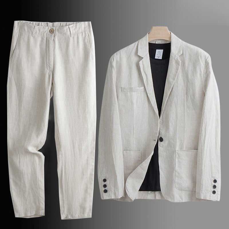 Men's Linen Blend Summer Suit Jacket