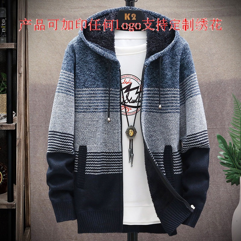 2023 Thickened Fleece Hoodie Cardigan for Men