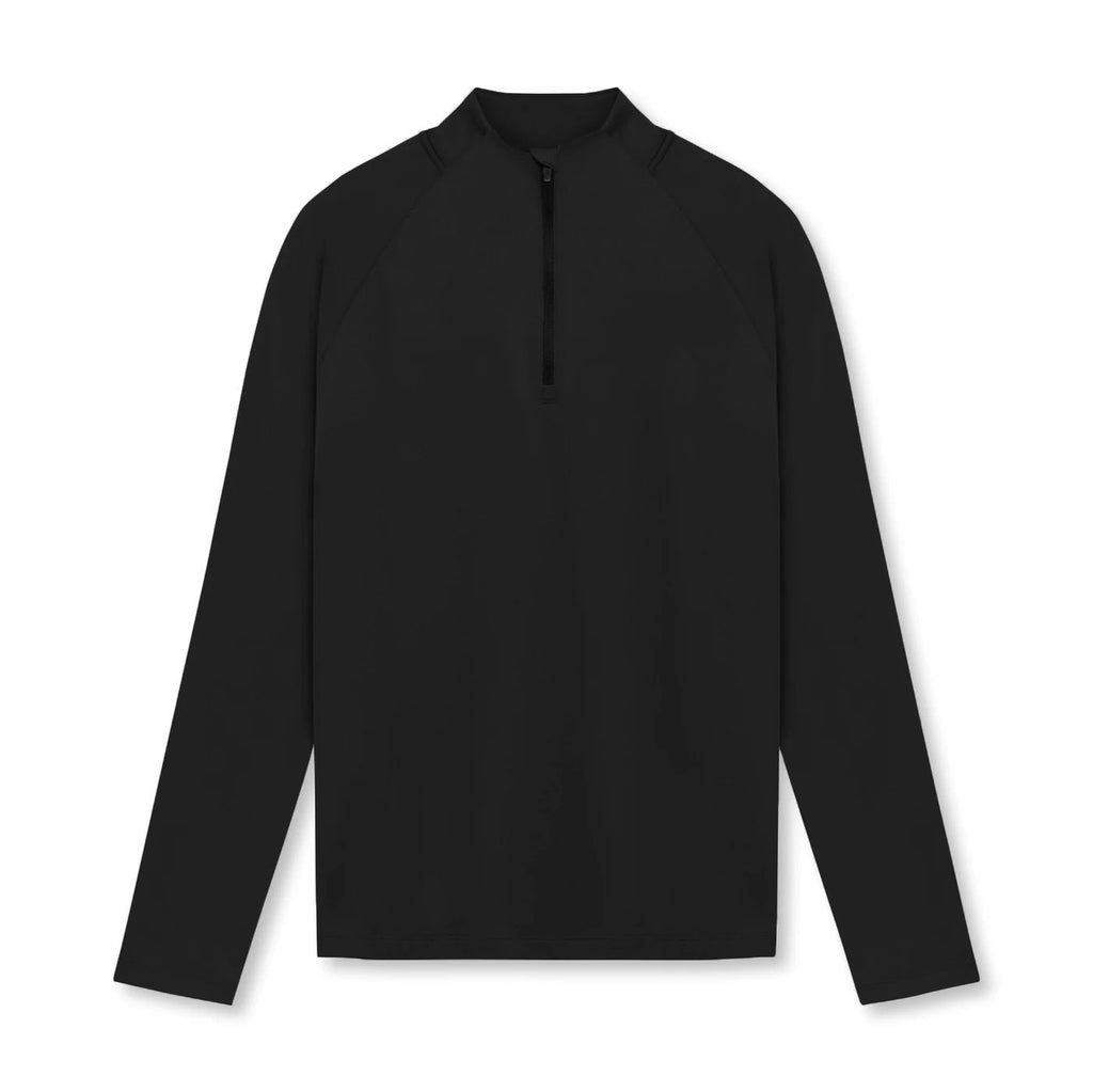 Mens Solid Color Half Zip Turtleneck Sport Shirt
