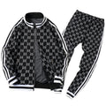 Men's Spring Autumn Plaid Sports Jacket Set (2 Pieces)