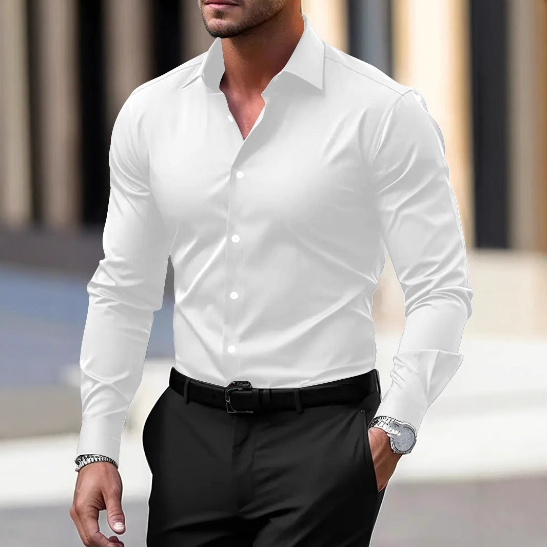 Men's Long Sleeve Cotton Blend Shirt