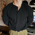 Henley Shirt Long Sleeve T-Shirt