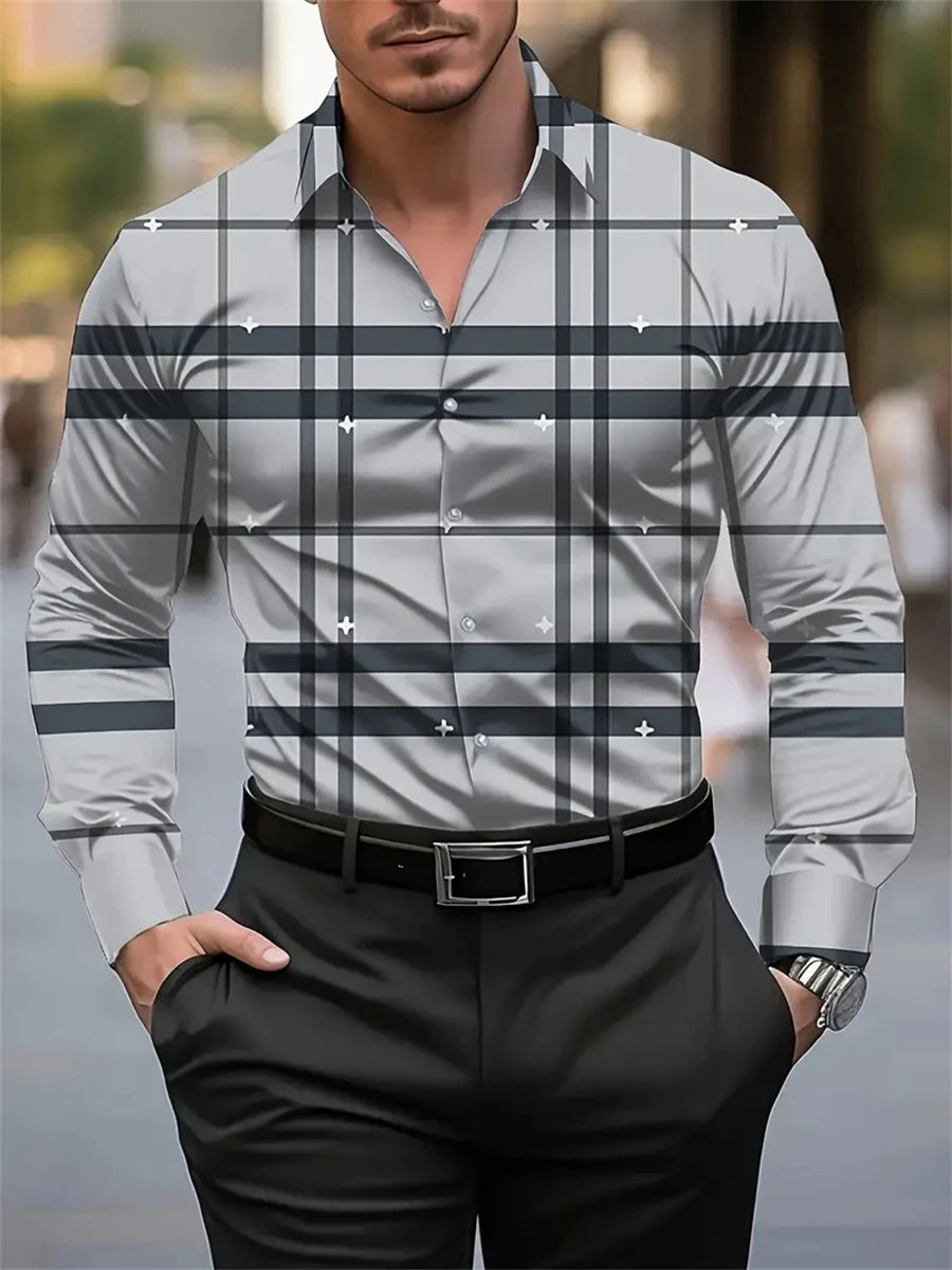 Men's New Spring And Autumn Button Down Shirt