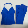 2 Pieces Set Yoga Leggings Set Women Backless Tank Tops High Waist Scrunch Gym Suit Fitness Clothes Outfit Yoga Set