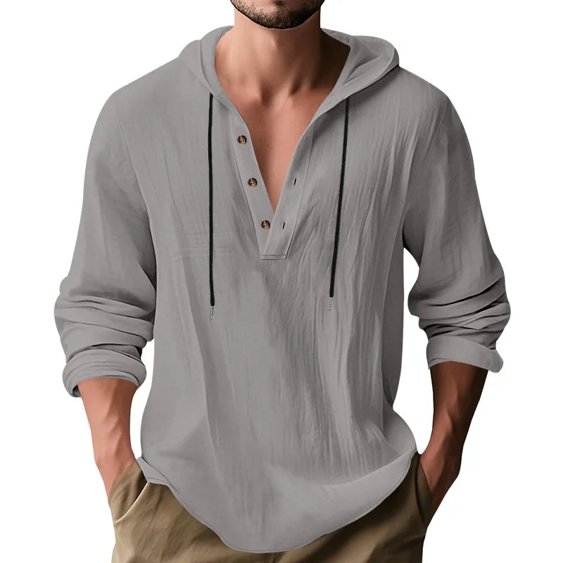 Men's Long Sleeve Tops Drawstring Hoodies