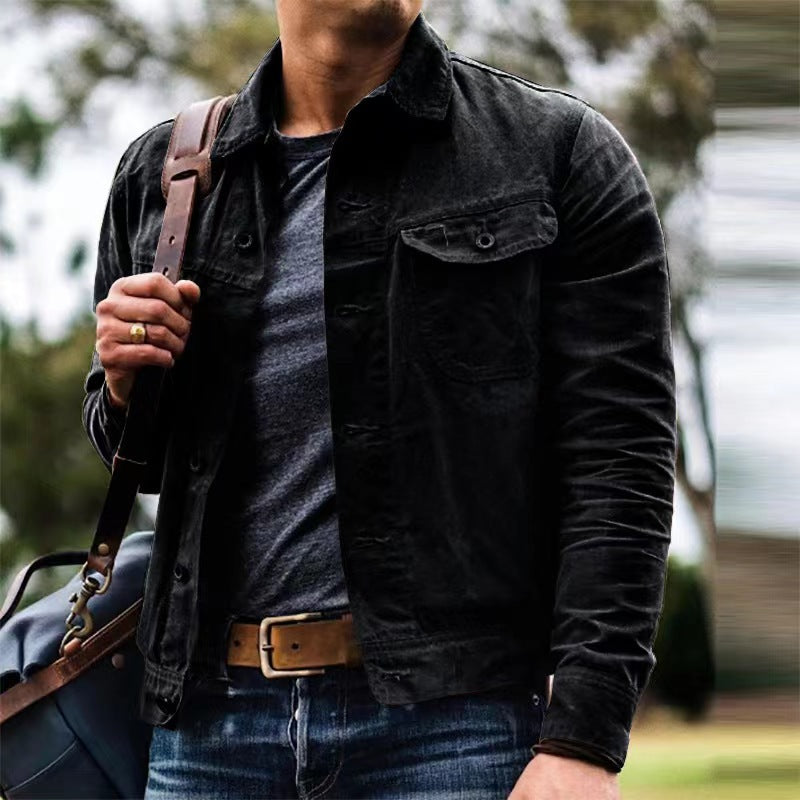 2023 Vintage Washed Jacket for Men (Casual Style)