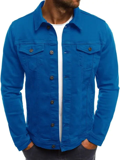 ZOGAA Men's Simple Short Denim Jacket