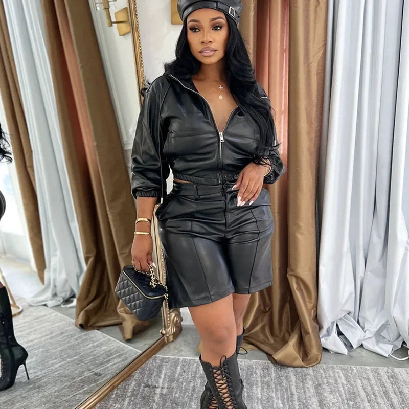 Doyerl PU Faux Leather 2 Piece Set