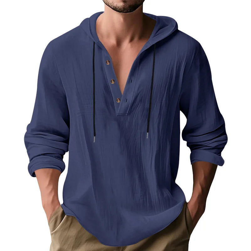 Men's Long Sleeve Tops Drawstring Hoodies