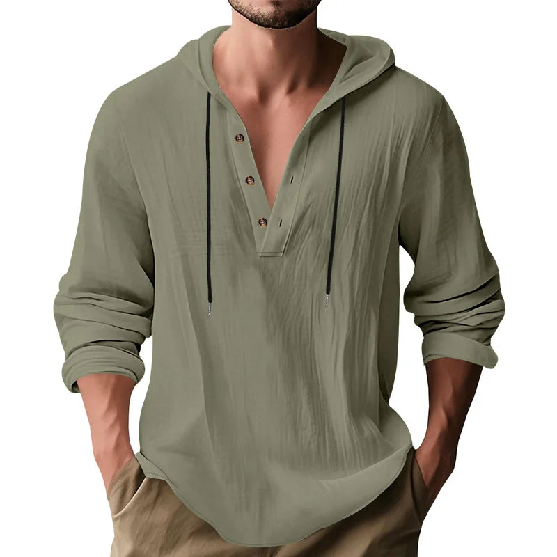 Men's Long Sleeve Tops Drawstring Hoodies