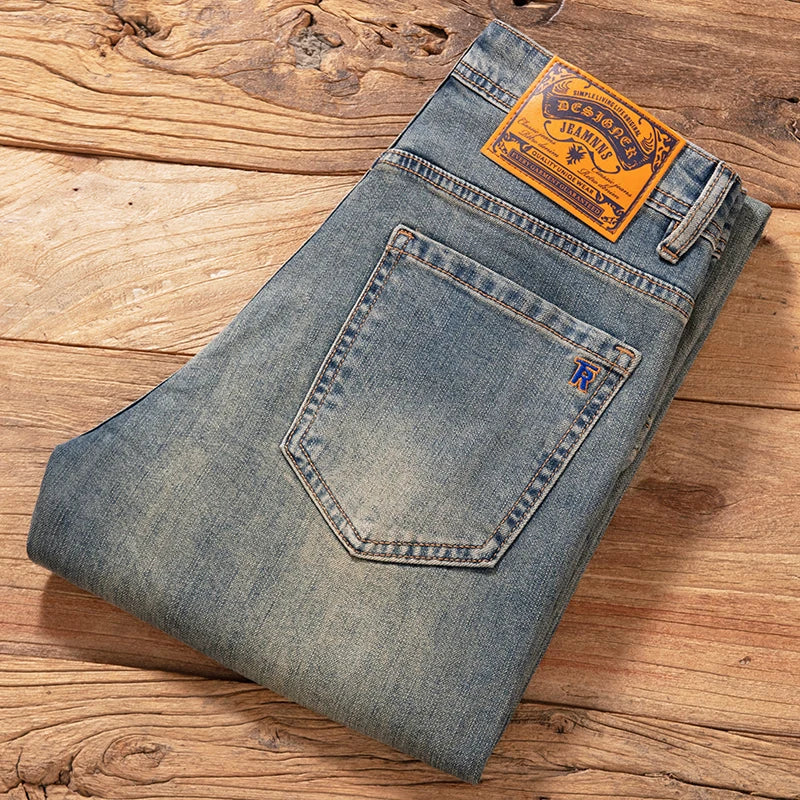 Straight Casual Pencil Straight Stretch Denim Trousers