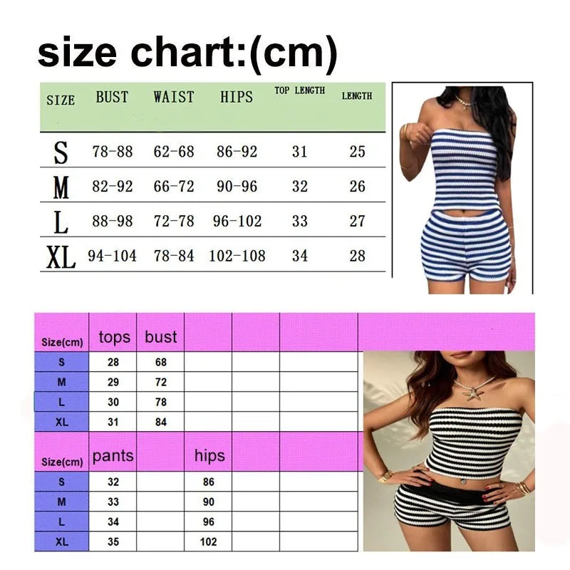 Women Sexy Striped Clothing Sets