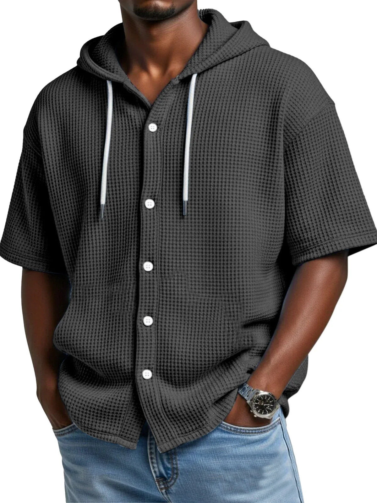 Mens Casual Hooded T-Shirt