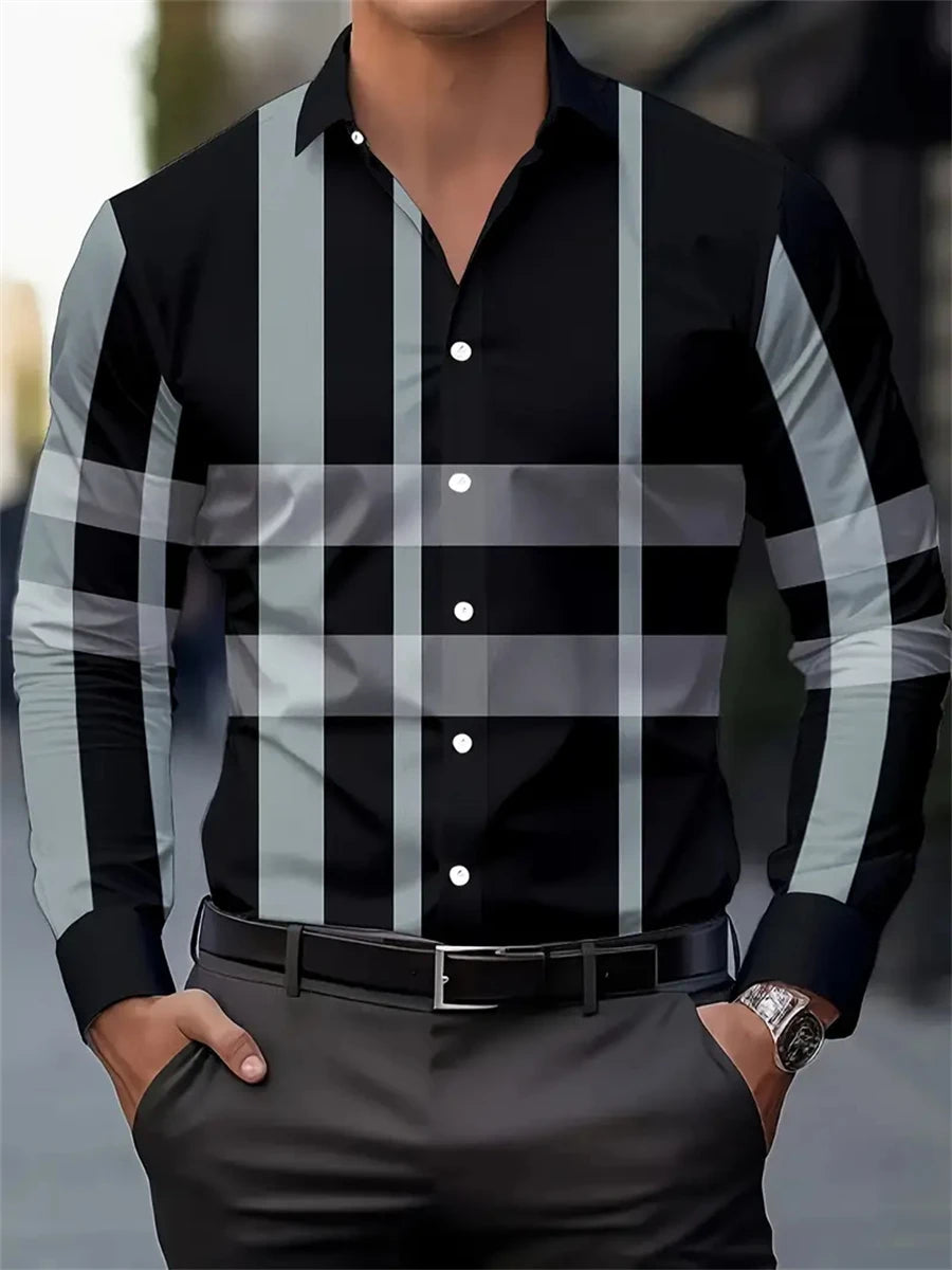 Men's New Spring And Autumn Button Down Shirt