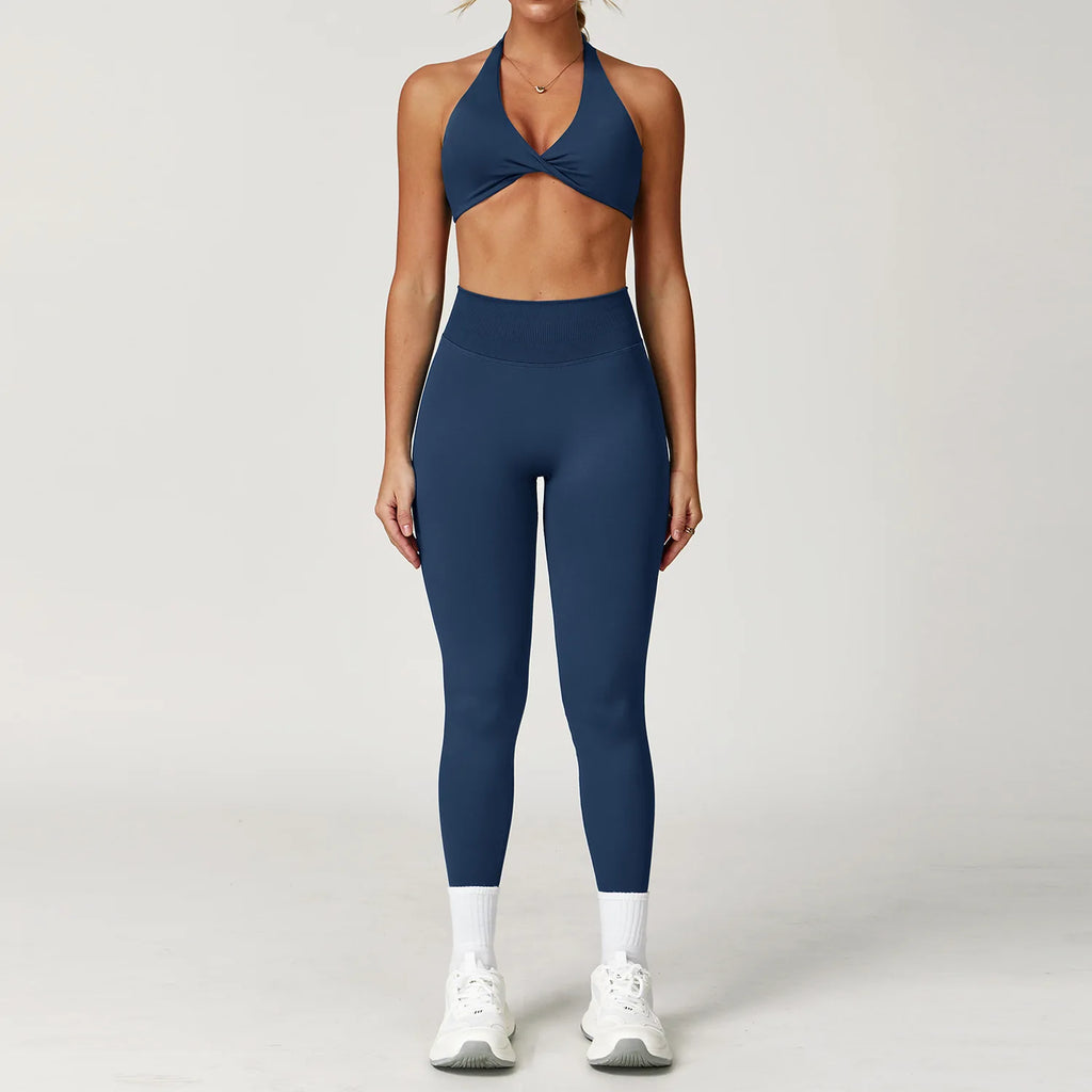 Seamless Yoga Set Gym Clothes 2PCS Women Sportswear Yoga Suits Tracksuits Fitness Long Sleeved Jacket Sports Bra Gym Leggings