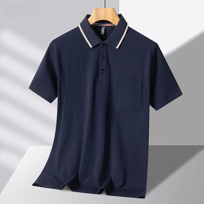 Mens Cotton Lapel Polo Shirt