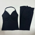 2 Pieces Set Yoga Leggings Set Women Backless Tank Tops High Waist Scrunch Gym Suit Fitness Clothes Outfit Yoga Set