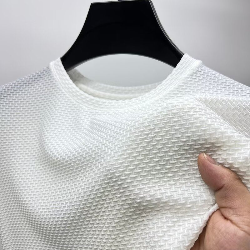 New wavy ice silk T-shirt for men