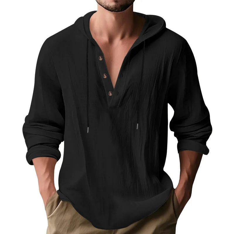 Men's Long Sleeve Tops Drawstring Hoodies