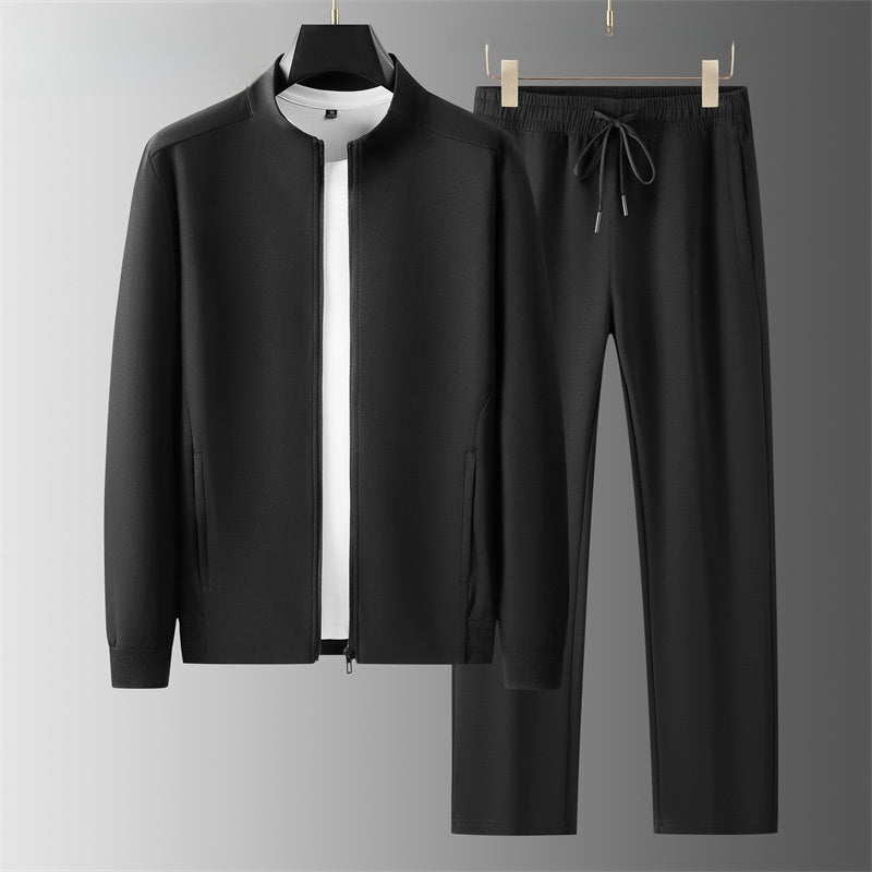 Men's Stand Collar Sweater Cardigan and Pants Set