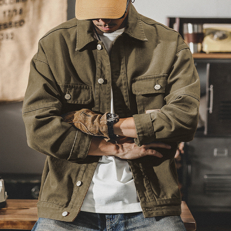 Men's Vintage Heavyweight Denim Jacket - Spring 2024 Trend