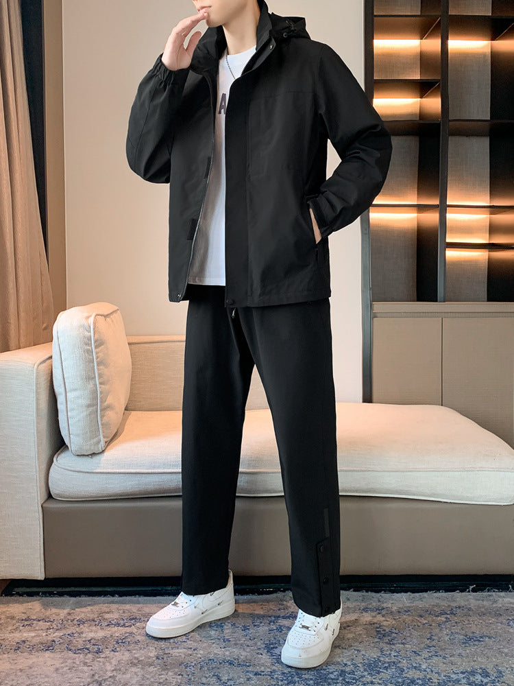 Men's Casual Hooded Sports Jacket for Spring & Autumn