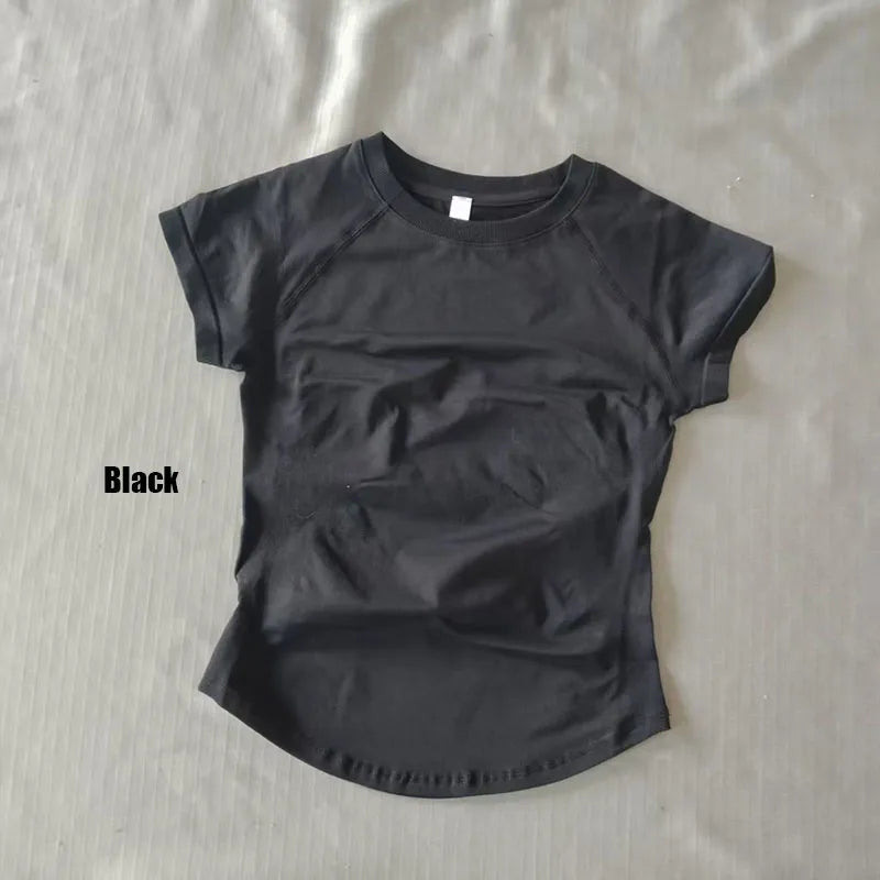 PHGYL Impact Short Sleeve Top Women Running Sports T Shirt Summer Short Sleeve Round Neck Breathable Stretchy Gym Yoga Fitness