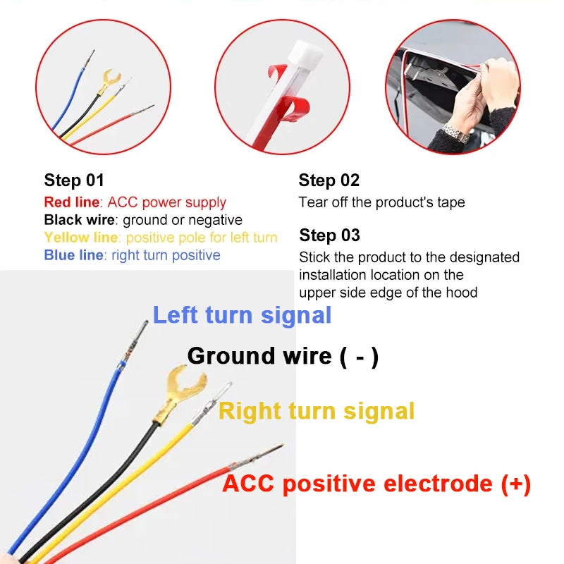 Hood Light Daytime Running Lights Automotive Supplies  APP Control Multi-function Led neon Strip Running Lights For 12V Car