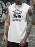 Men's loose sports vest, summer breathable and quick-drying basketball fitness sleeveless T-shirt, printed vest
