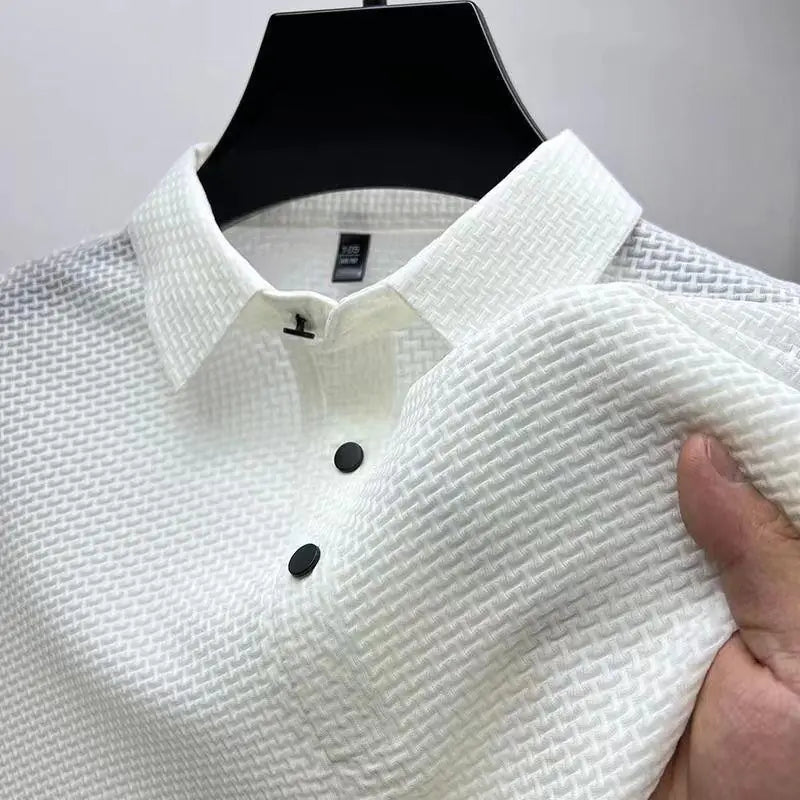 Ice Silk Short Sleeve Polo Shirt - Summer Style