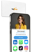 TapSnap Digital Business Card - No Subscription - Tap to Share - Smart NFC/QR - Custom Business Card - iPhone & Android (White)